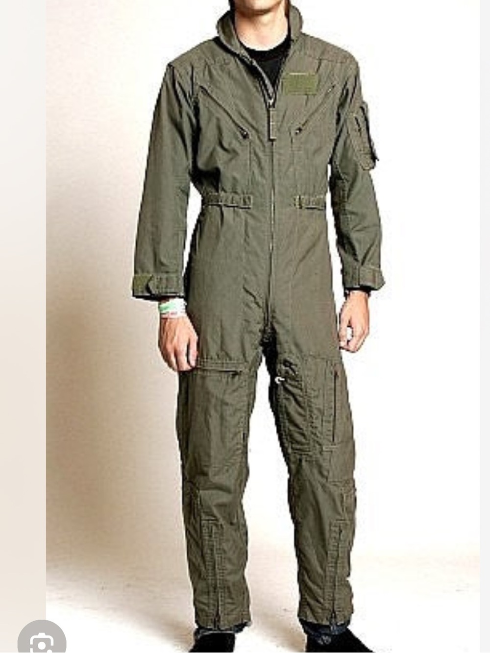 Vintage U.S. Military Flight Suit Olive Green Coverall Men’s Large QM 459-63-712